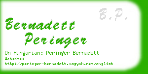 bernadett peringer business card